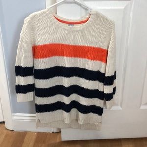 3/4 sleeve color block sweater